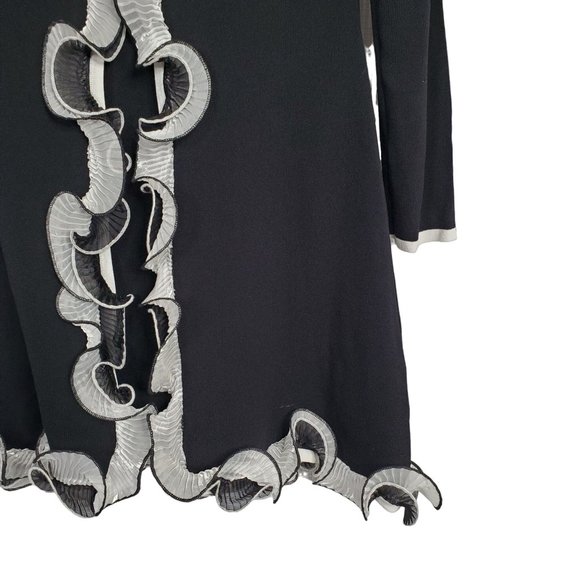 Talk of the Walk Boutique Size S Jacket Light Knit Ruffle Frilly Flyaway Duster - Picture 9 of 12